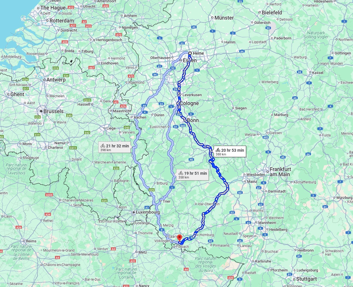 Anreise von Herne Zu Saarbrücken Über 