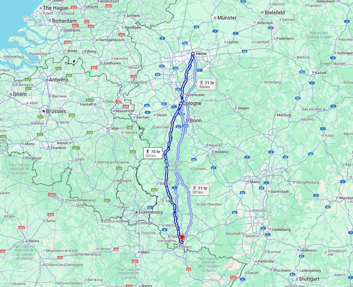 Anreise von Herne Zu Saarbrücken Über 