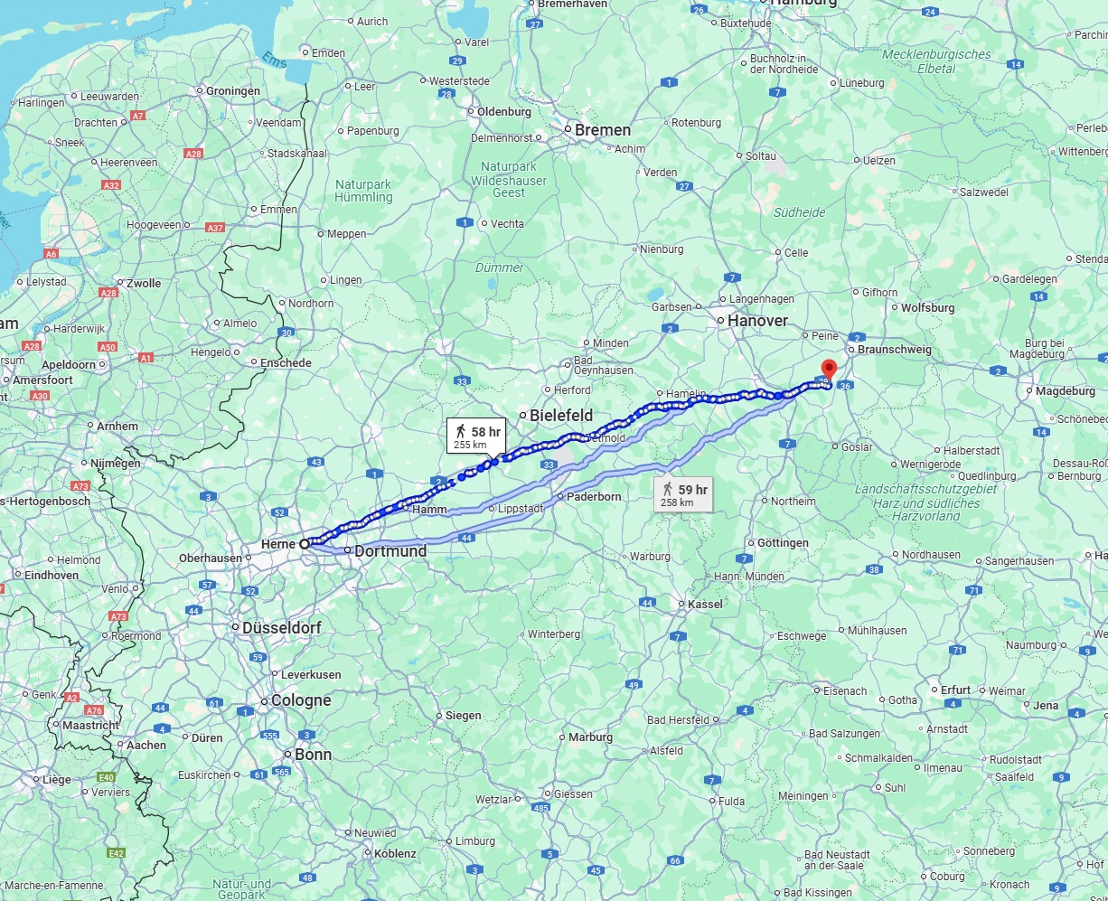 Anreise von Herne Zu Salzgitter Über 