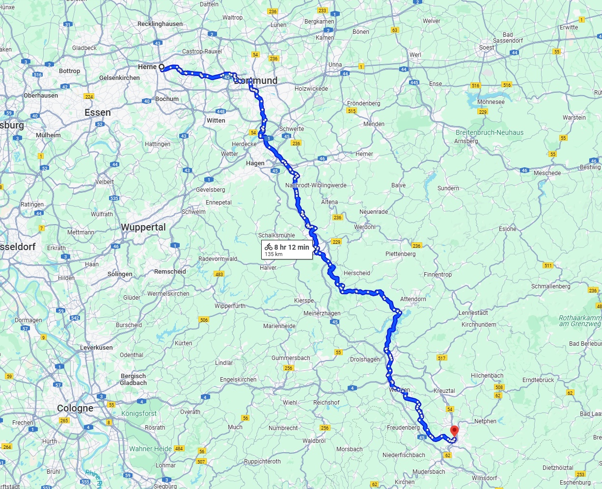 Anreise von Herne Zu Siegen Über 