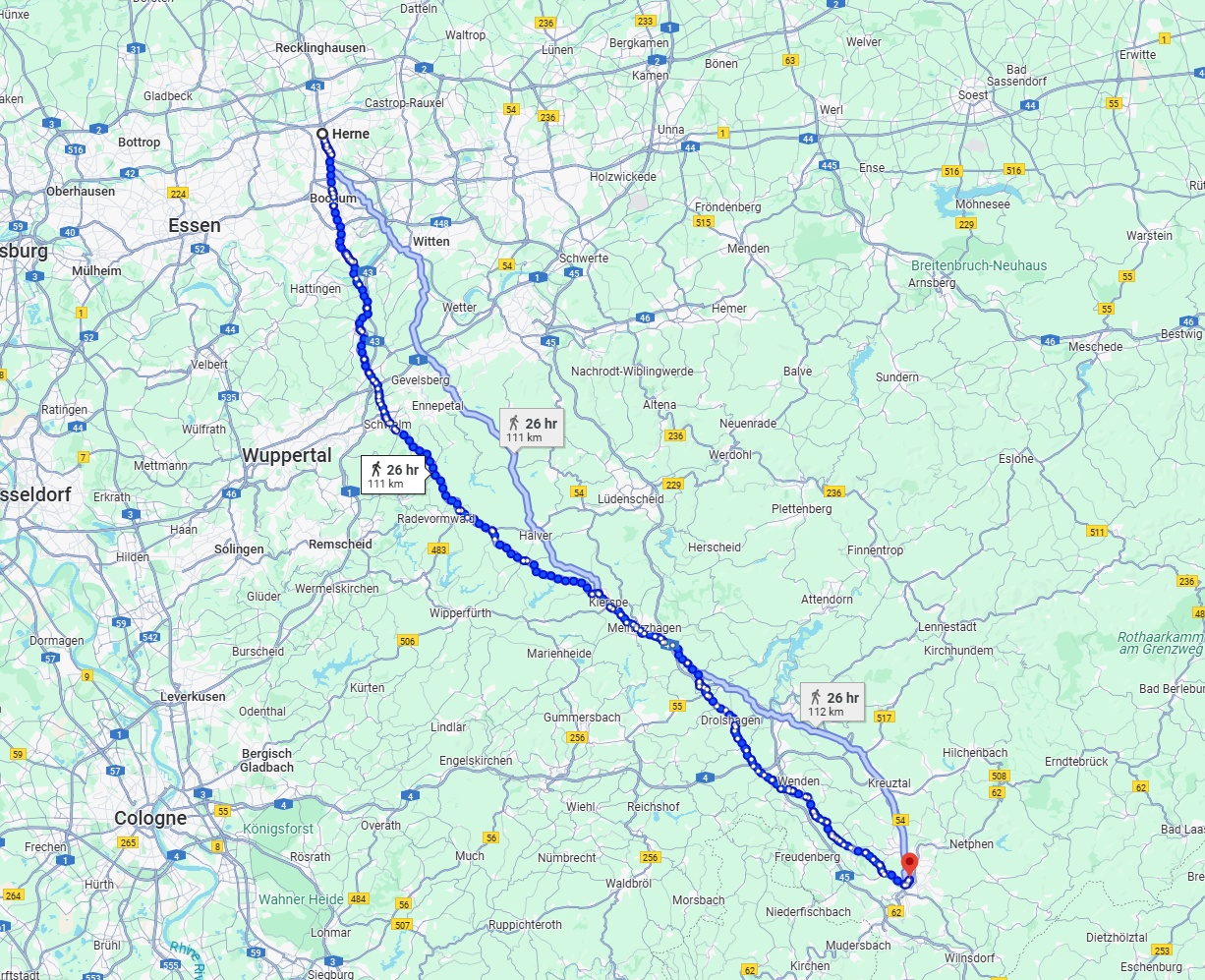 Anreise von Herne Zu Siegen Über 