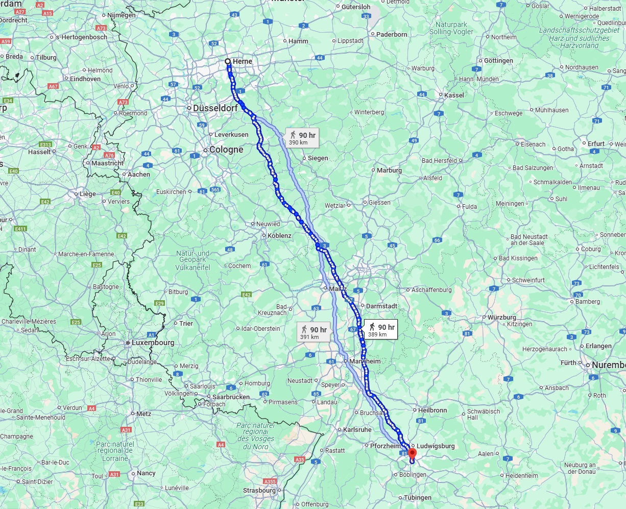 Anreise von Herne Zu Stuttgart Über 