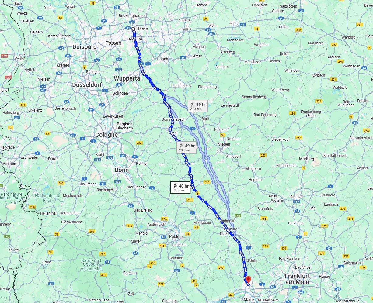 Anreise von Herne Zu Wiesbaden Über 
