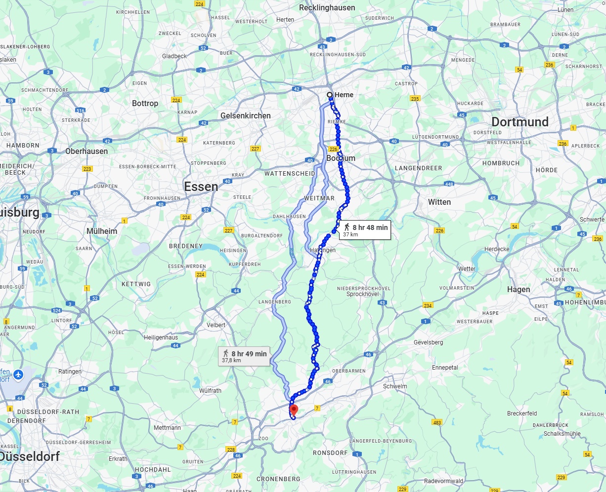 Anreise von Herne Zu Wuppertal Über 
