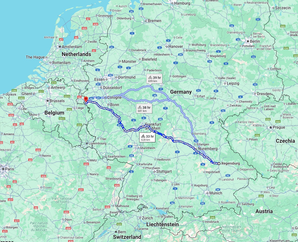 Anreise von Regensburg Zu Aachen Über 