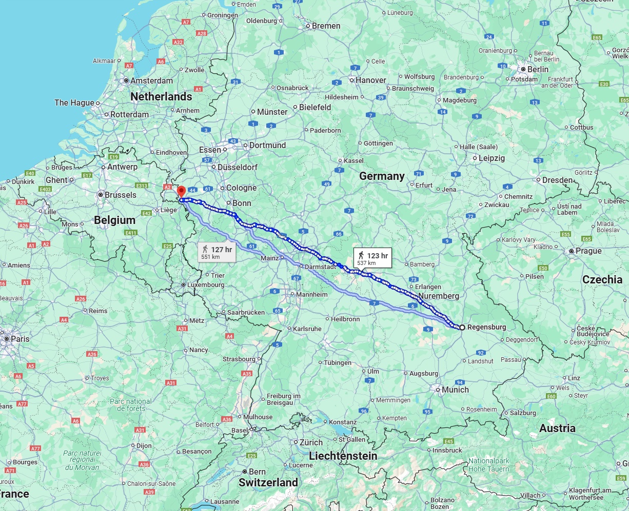 Anreise von Regensburg Zu Aachen Über 
