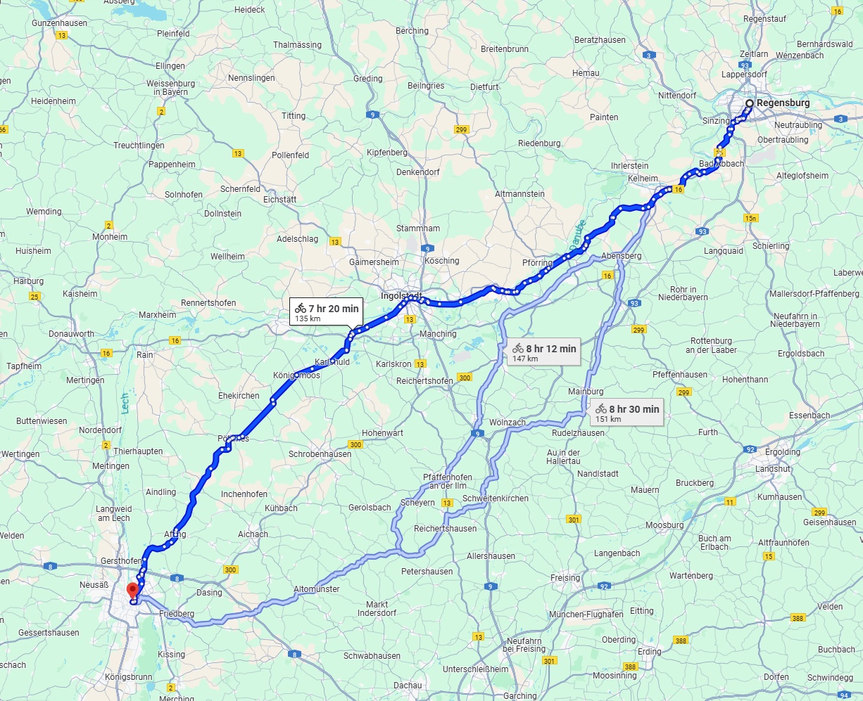 Anreise von Regensburg Zu Augsburg Über 
