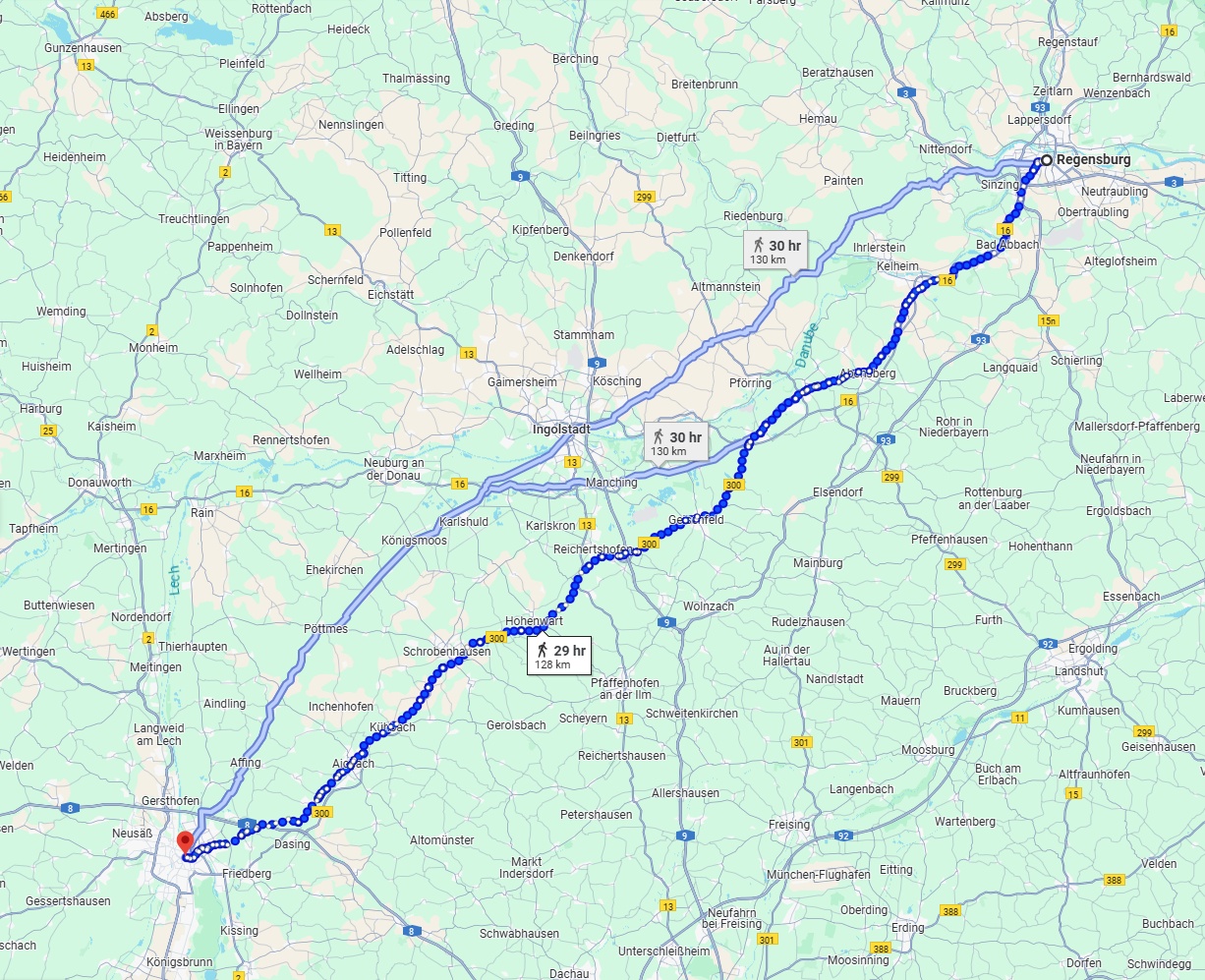 Anreise von Regensburg Zu Augsburg Über 