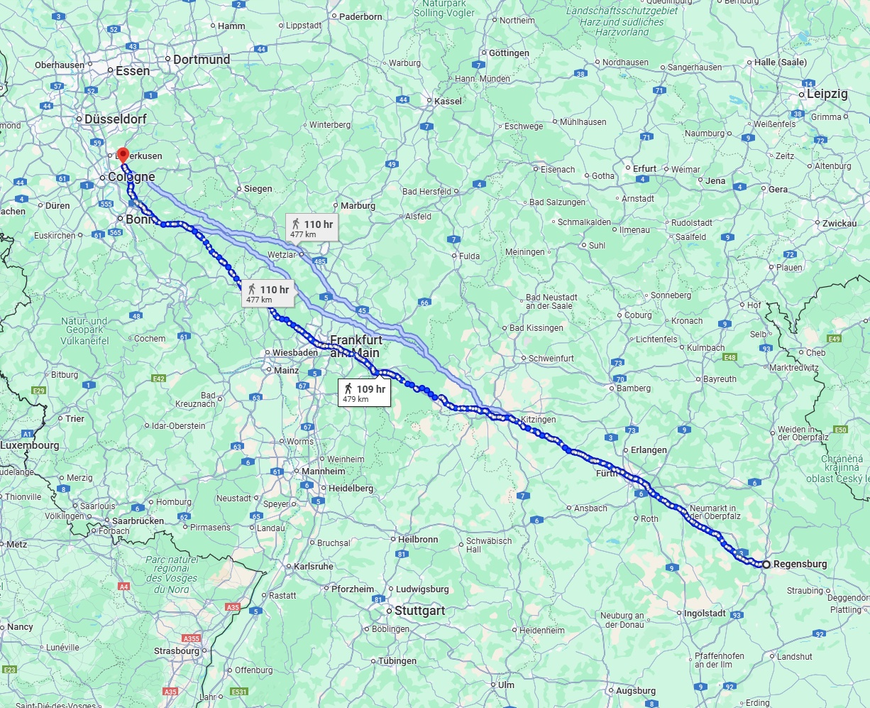 Anreise von Regensburg Zu Bergisch Gladbach Über 