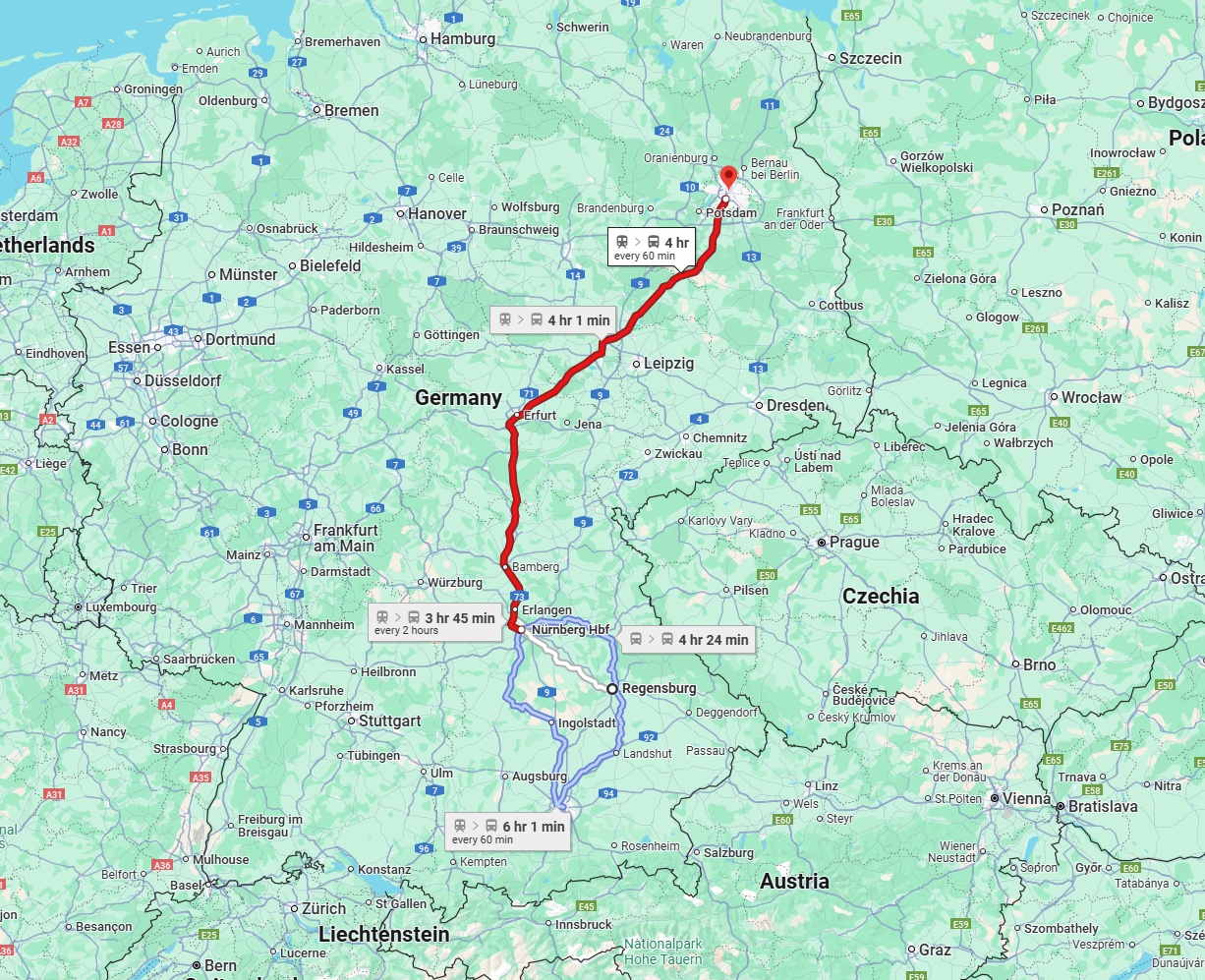 Anreise von Regensburg Zu Berlin Über 