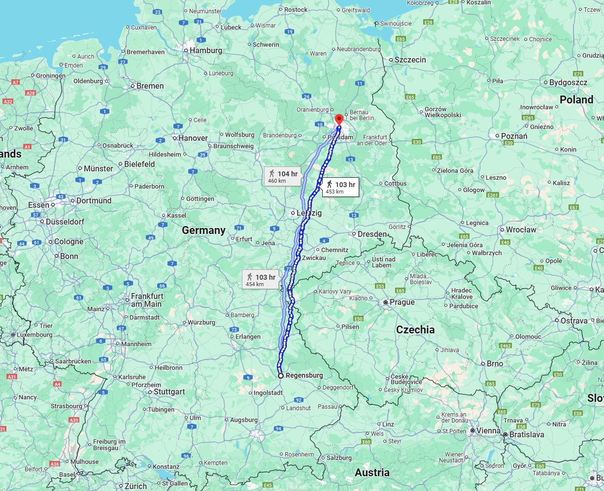 Anreise von Regensburg Zu Berlin Über 