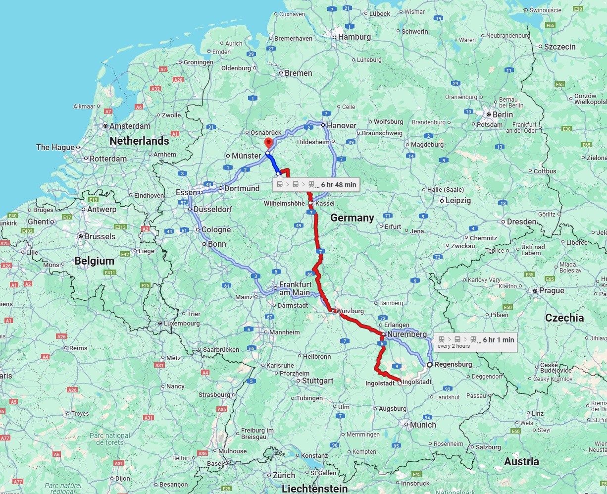 Anreise von Regensburg Zu Bielefeld Über 