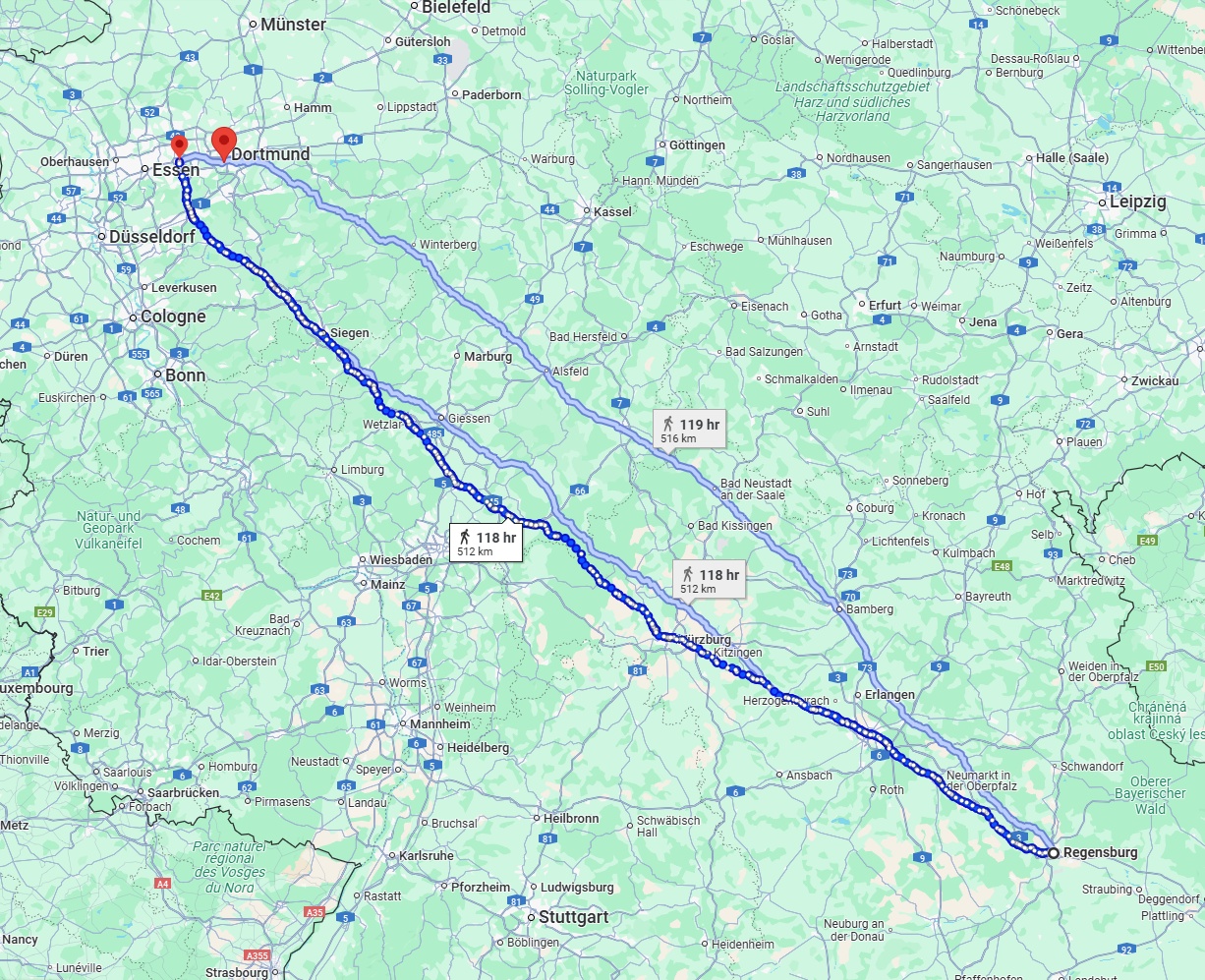 Anreise von Regensburg Zu Bochum Über 