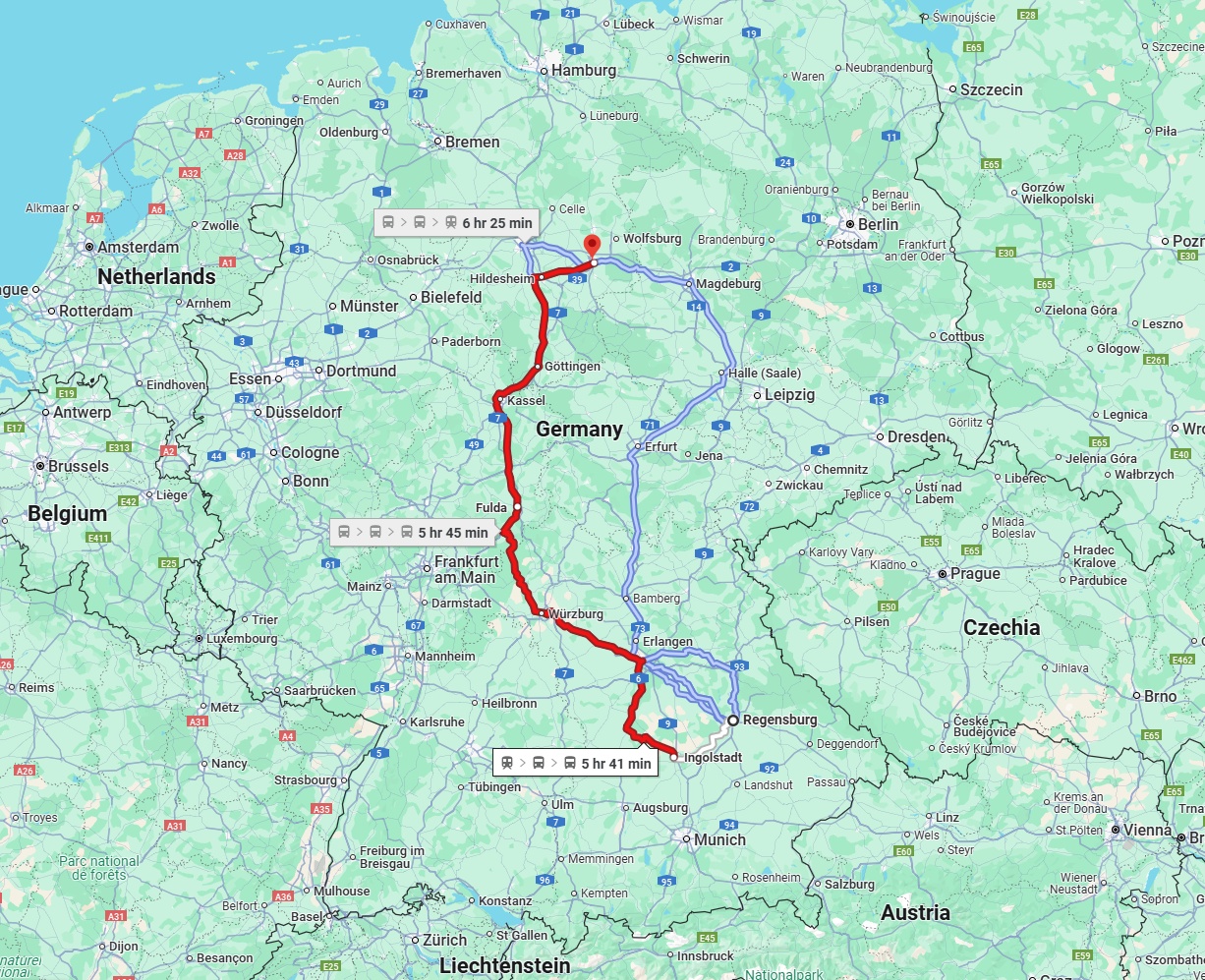 Anreise von Regensburg Zu Braunschweig Über 