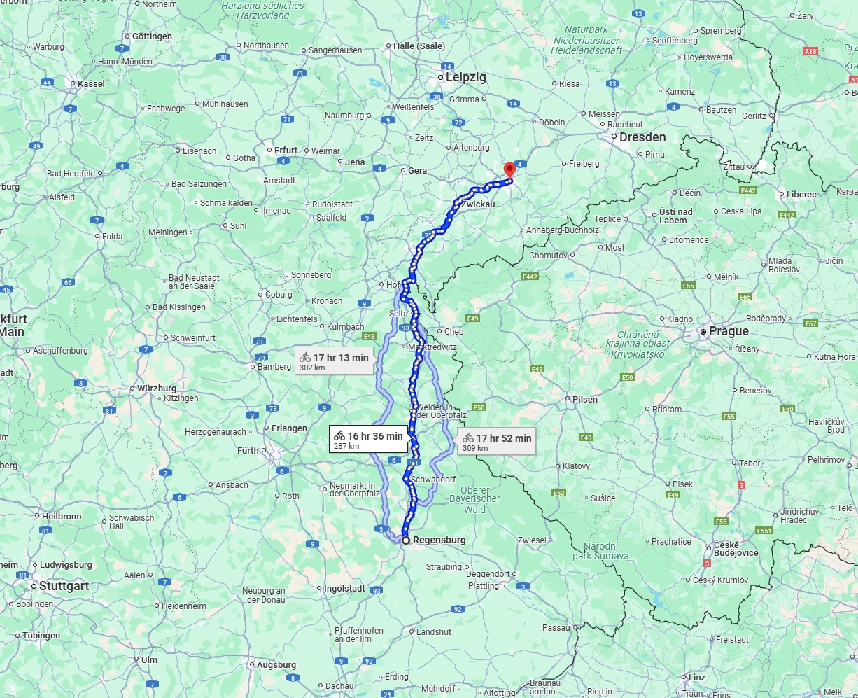Anreise von Regensburg Zu Chemnitz Über 
