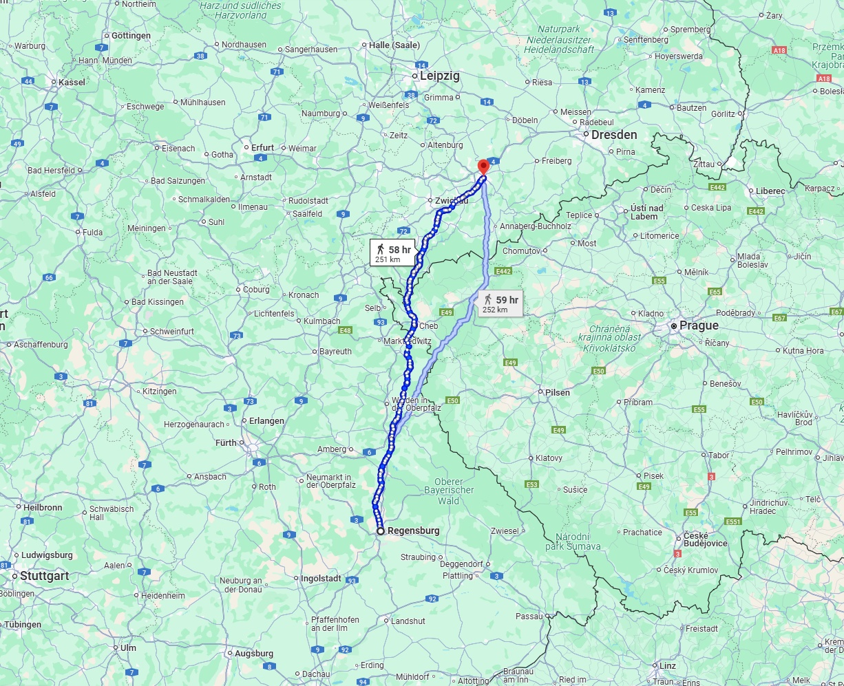Anreise von Regensburg Zu Chemnitz Über 