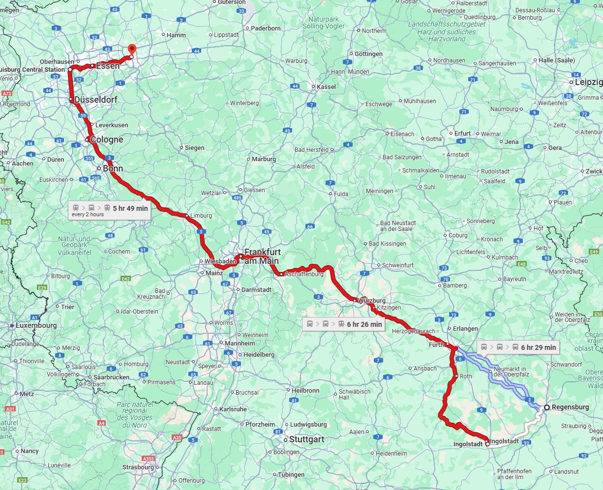 Anreise von Regensburg Zu Dortmund Über 