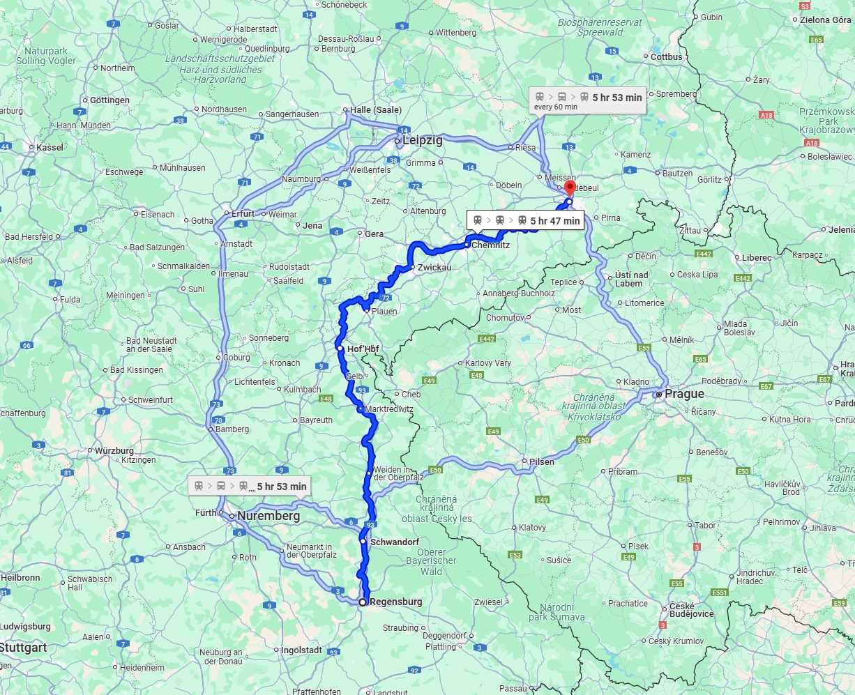 Anreise von Regensburg Zu Dresden Über 