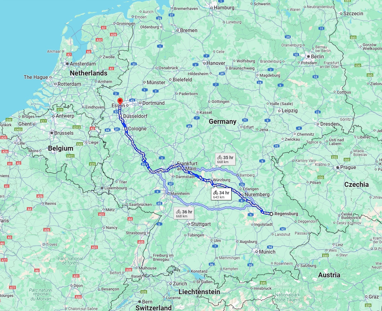 Anreise von Regensburg Zu Duisburg Über 