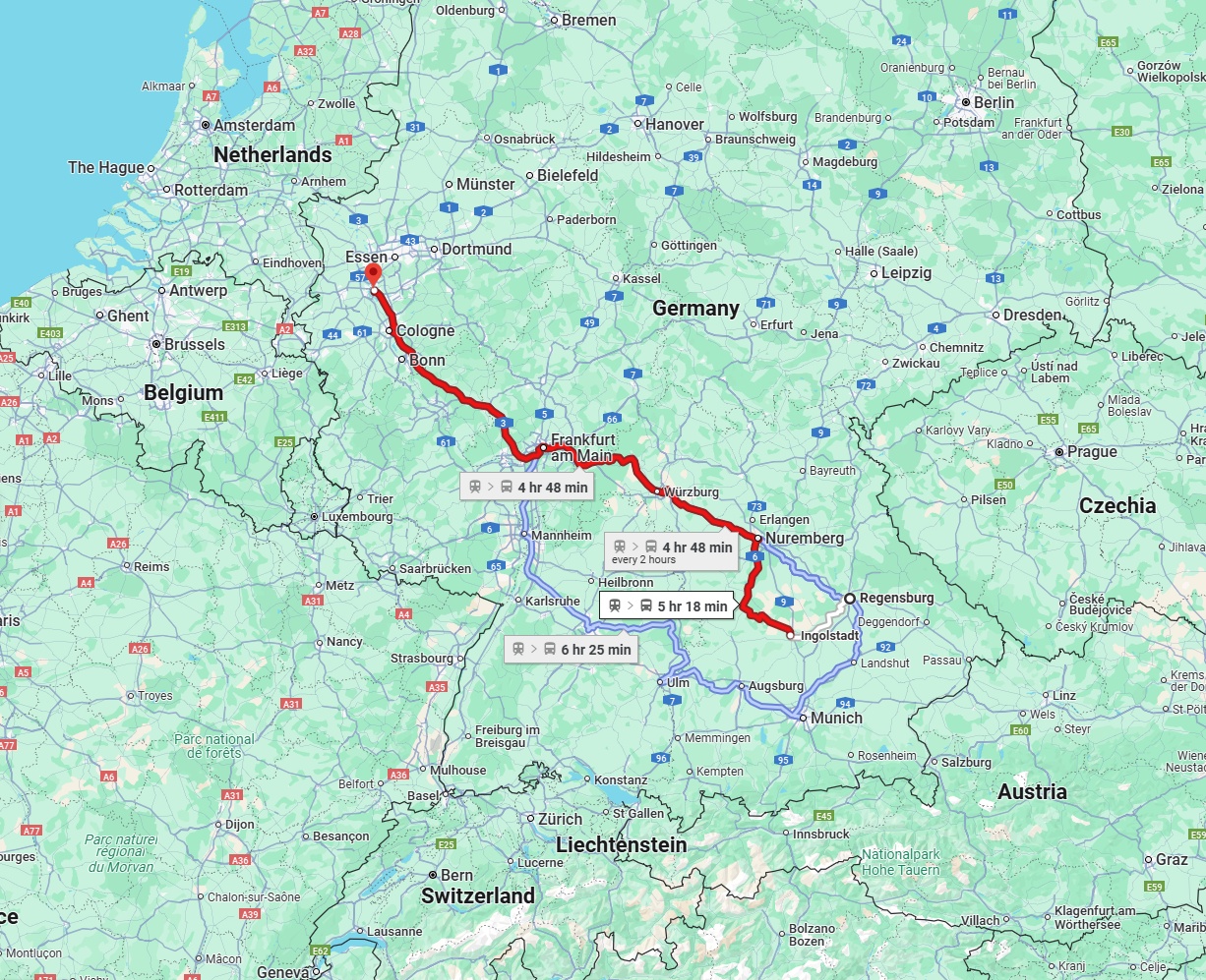 Anreise von Regensburg Zu Düsseldorf Über 