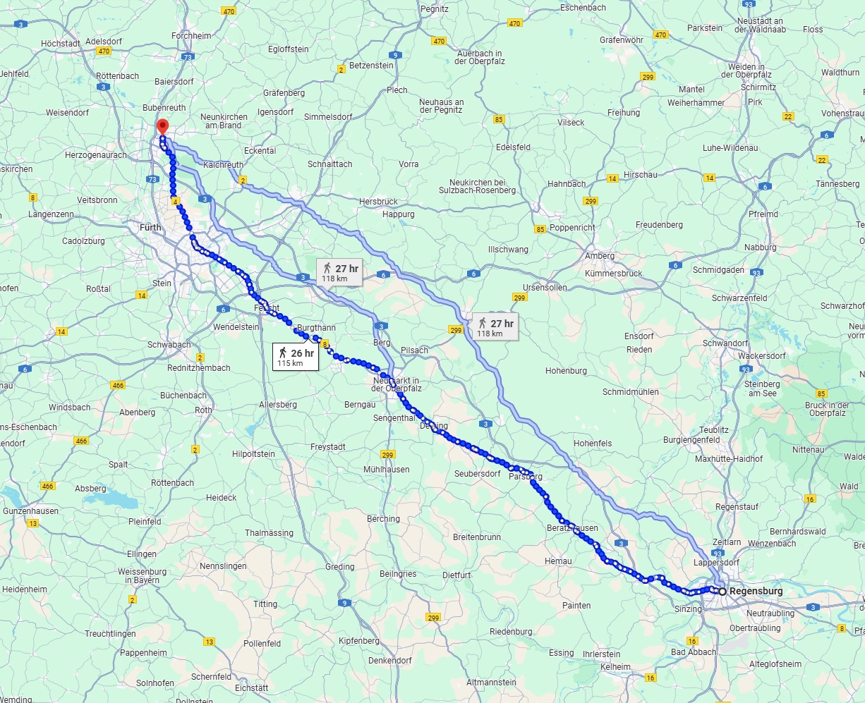 Anreise von Regensburg Zu Erlangen Über 