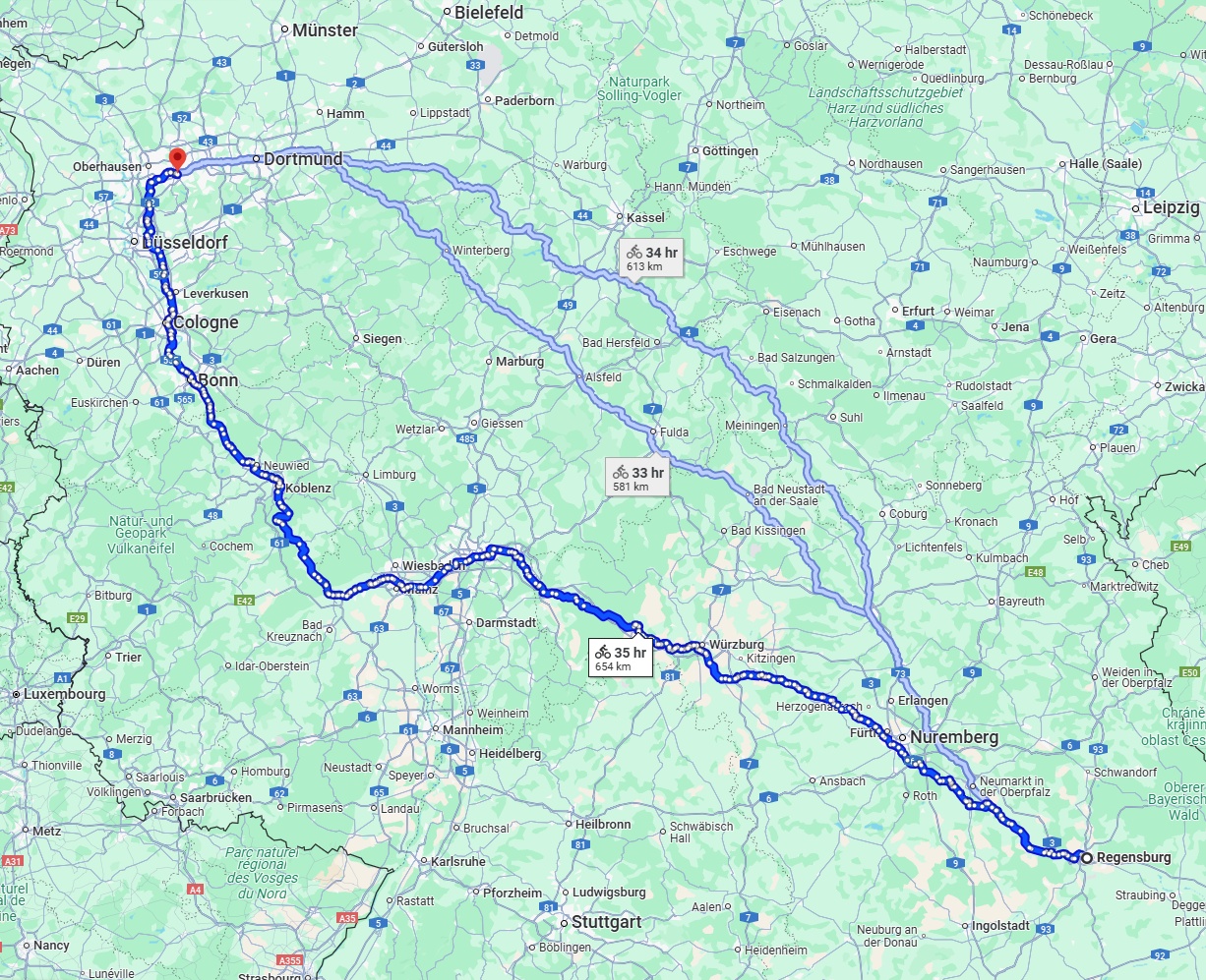 Anreise von Regensburg Zu Essen Über 