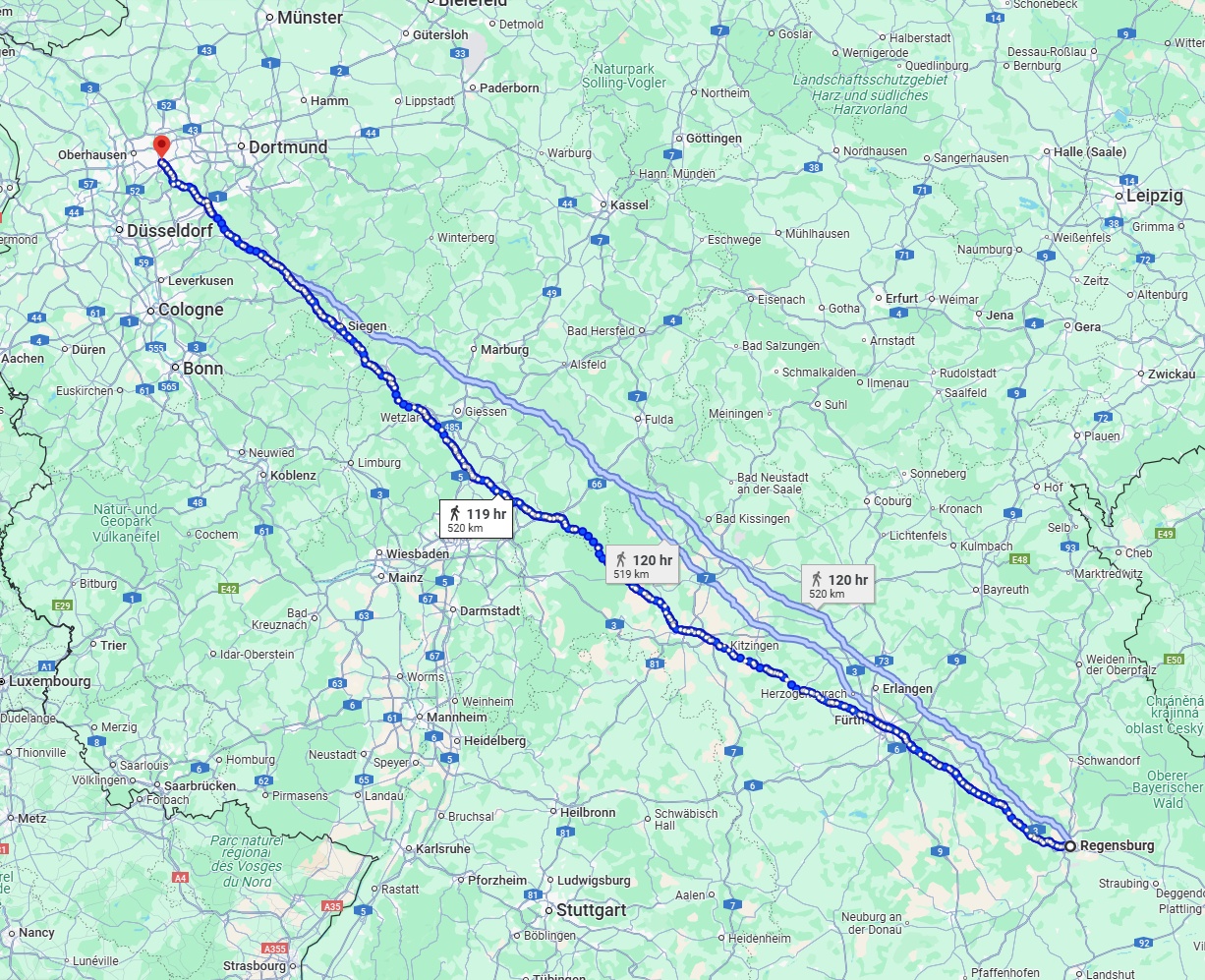 Anreise von Regensburg Zu Essen Über 