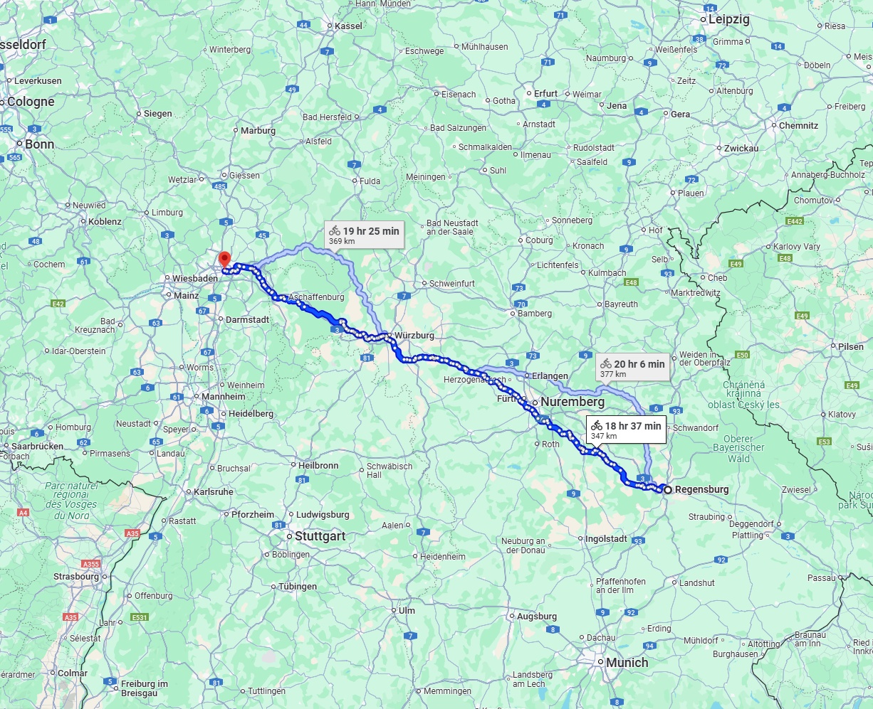 Anreise von Regensburg Zu Frankfurt am Main Über 