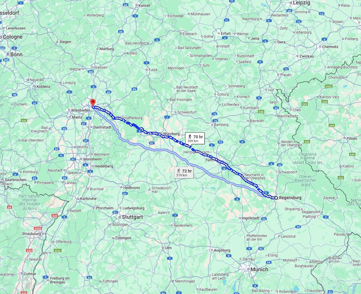 Anreise von Regensburg Zu Frankfurt am Main Über 