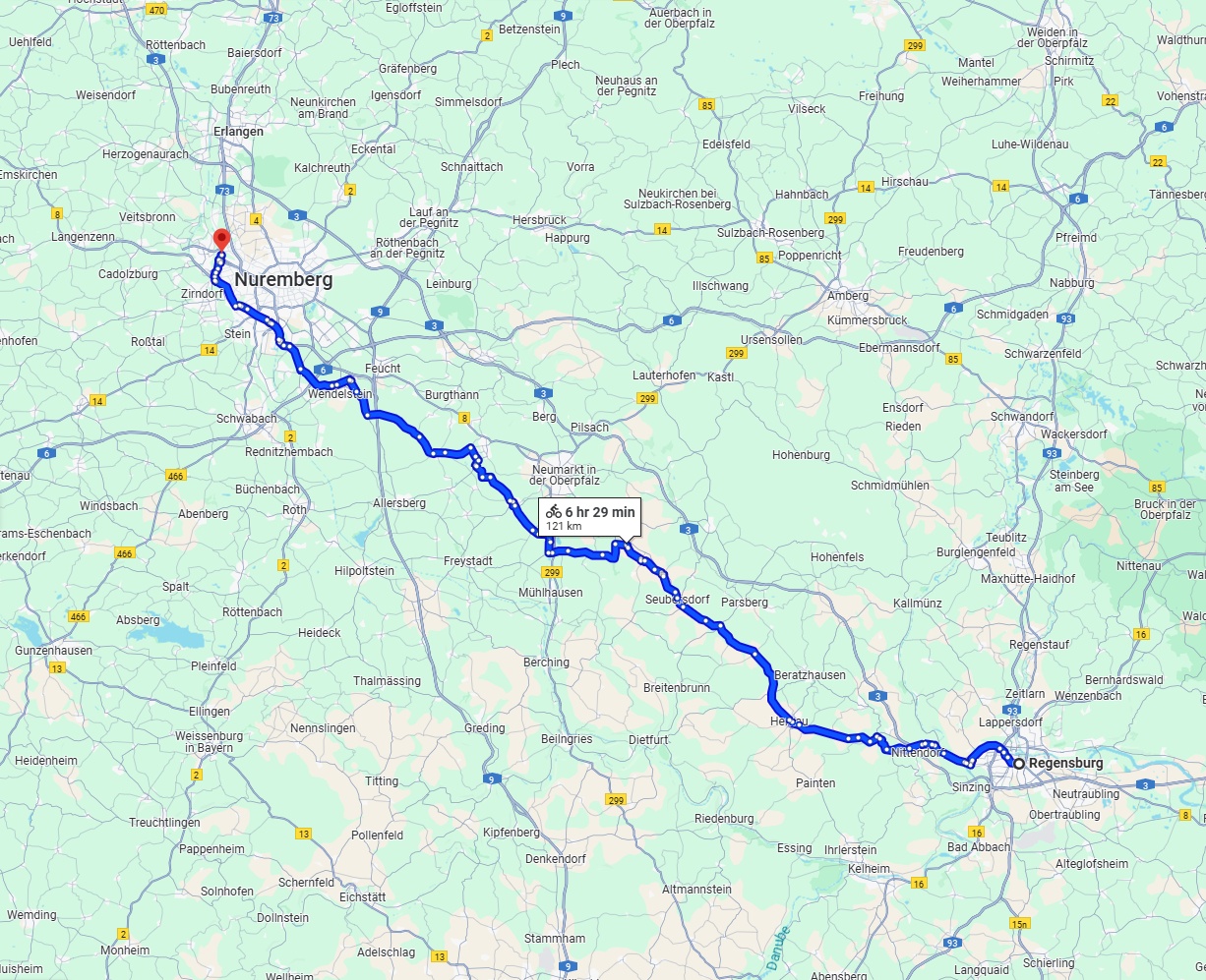 Anreise von Regensburg Zu Fürth Über 