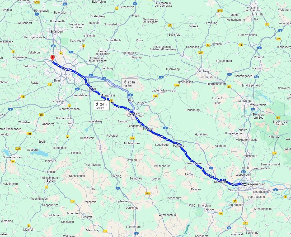 Anreise von Regensburg Zu Fürth Über 