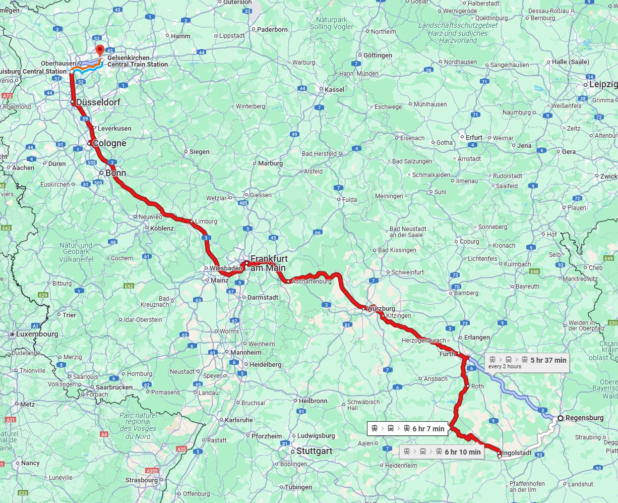 Anreise von Regensburg Zu Gelsenkirchen Über 