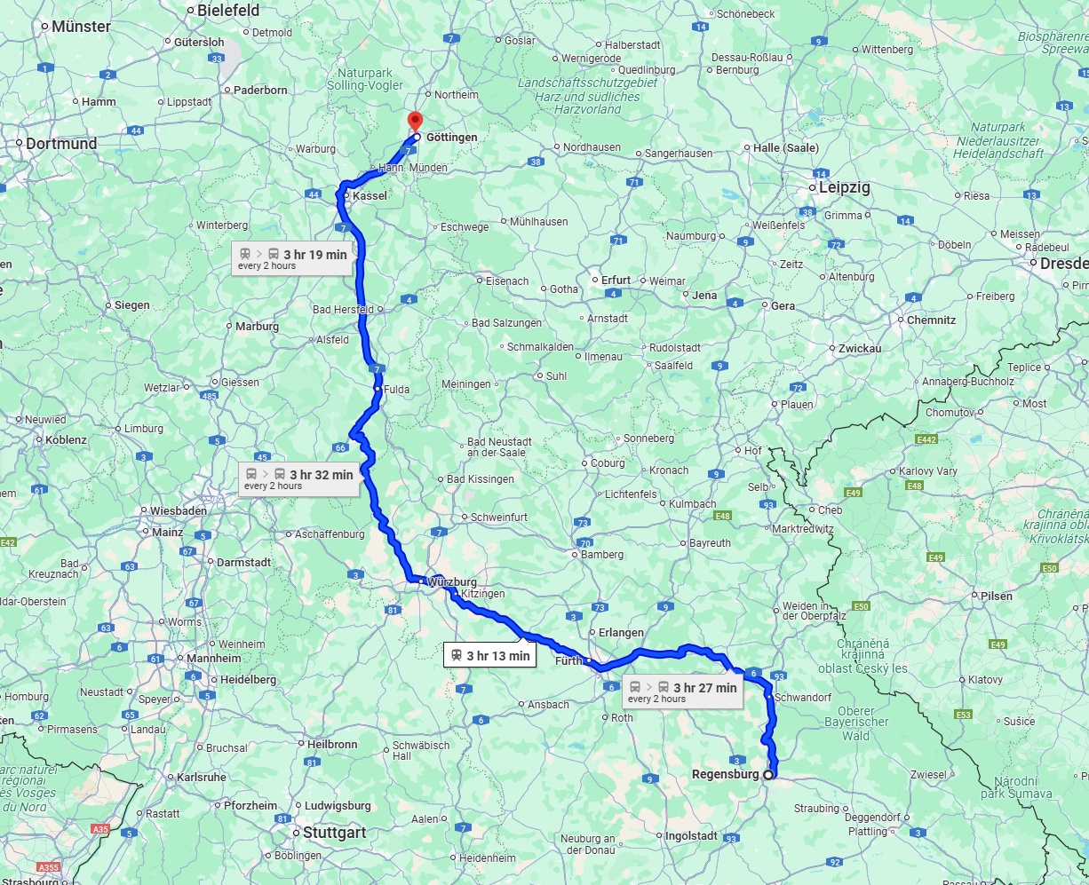 Anreise von Regensburg Zu Göttingen Über 