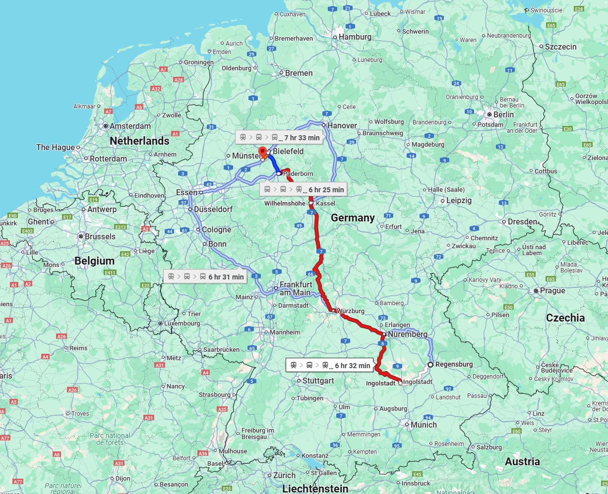 Anreise von Regensburg Zu Gütersloh Über 