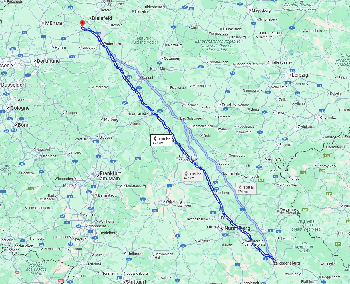 Anreise von Regensburg Zu Gütersloh Über 