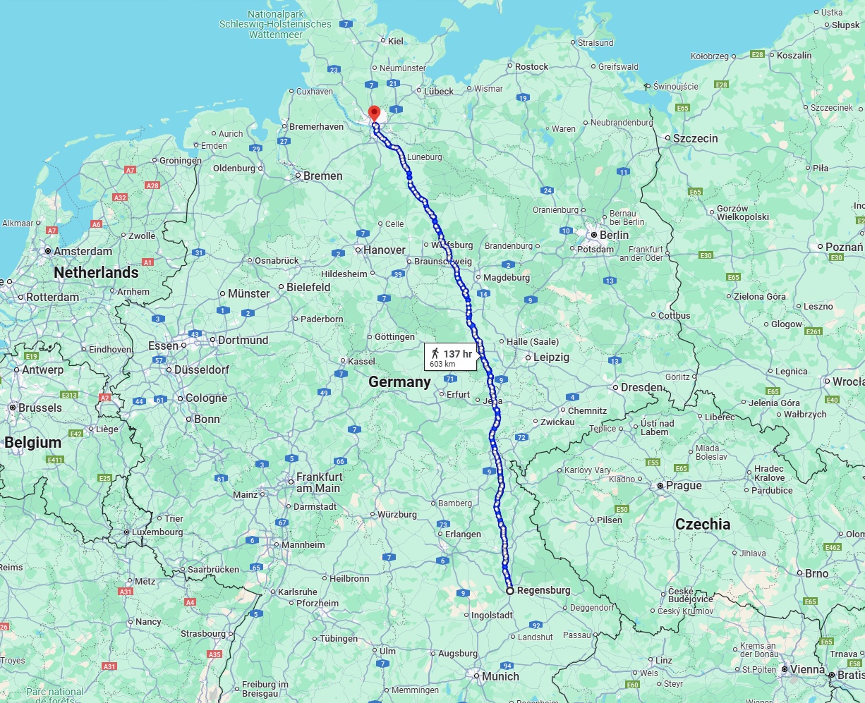 Anreise von Regensburg Zu Hamburg Über 