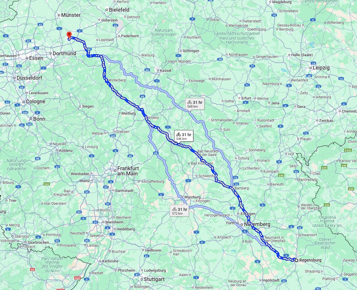 Anreise von Regensburg Zu Hamm Über 