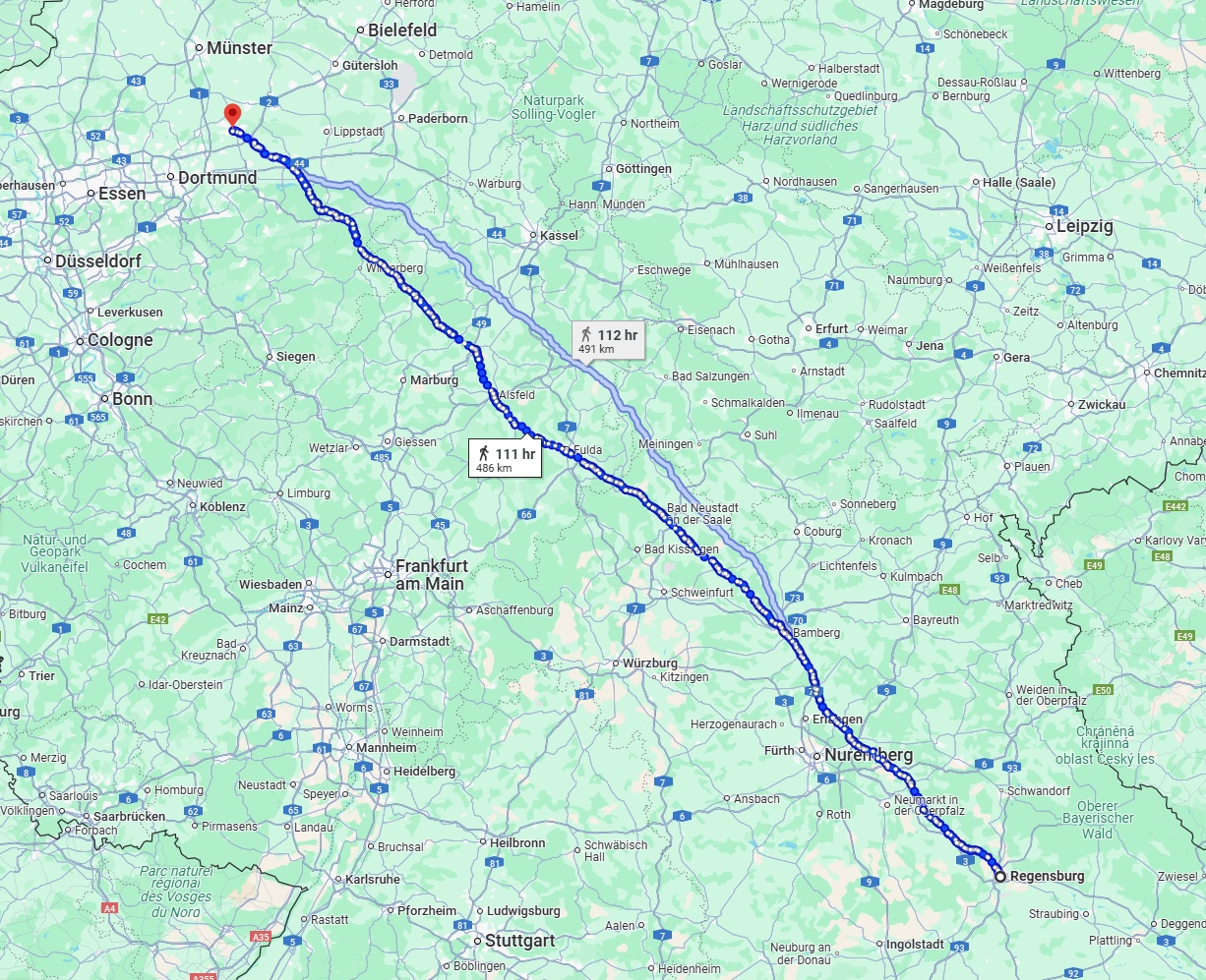 Anreise von Regensburg Zu Hamm Über 