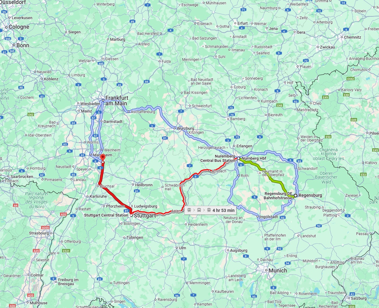Anreise von Regensburg Zu Heidelberg Über 