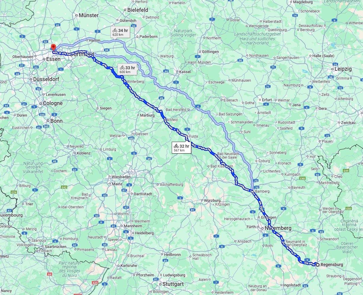 Anreise von Regensburg Zu Herne Über 