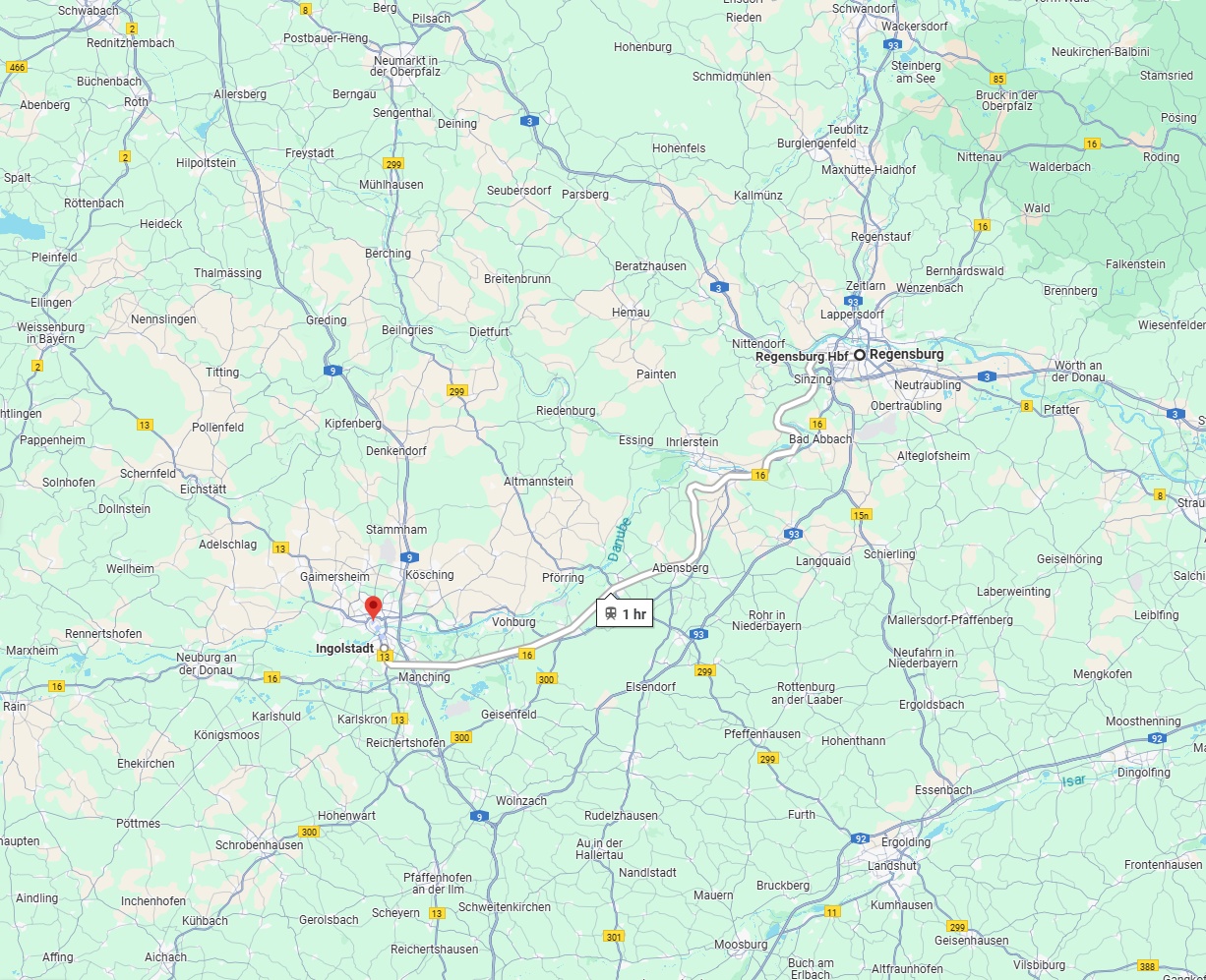 Anreise von Regensburg Zu Ingolstadt Über 
