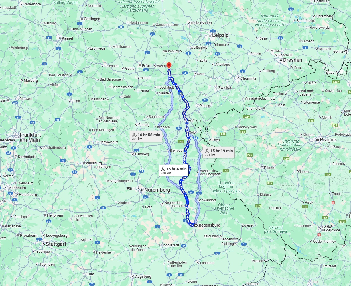 Anreise von Regensburg Zu Jena Über 