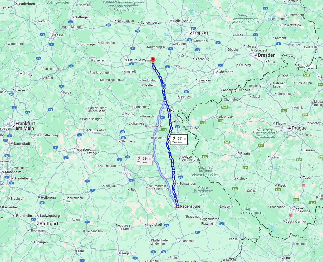 Anreise von Regensburg Zu Jena Über 