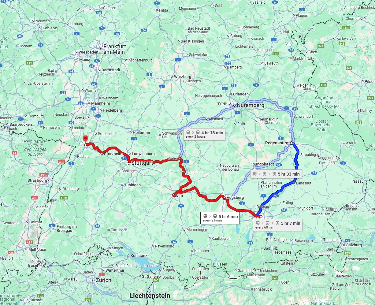 Anreise von Regensburg Zu Karlsruhe Über 