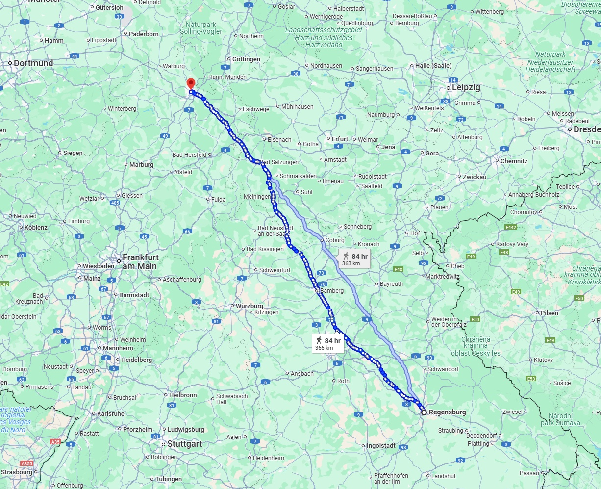 Anreise von Regensburg Zu Kassel Über 