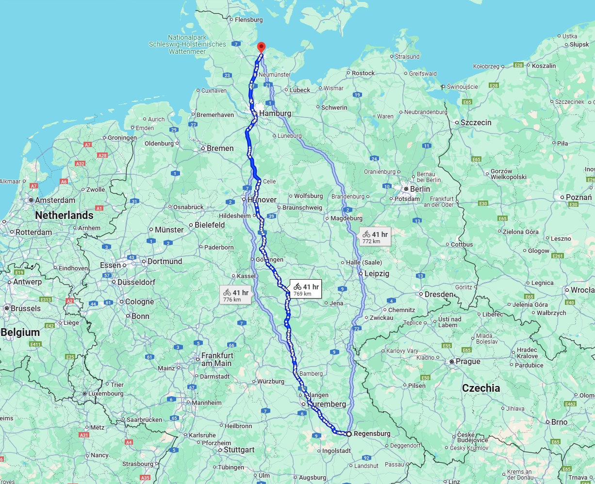 Anreise von Regensburg Zu Kiel Über 