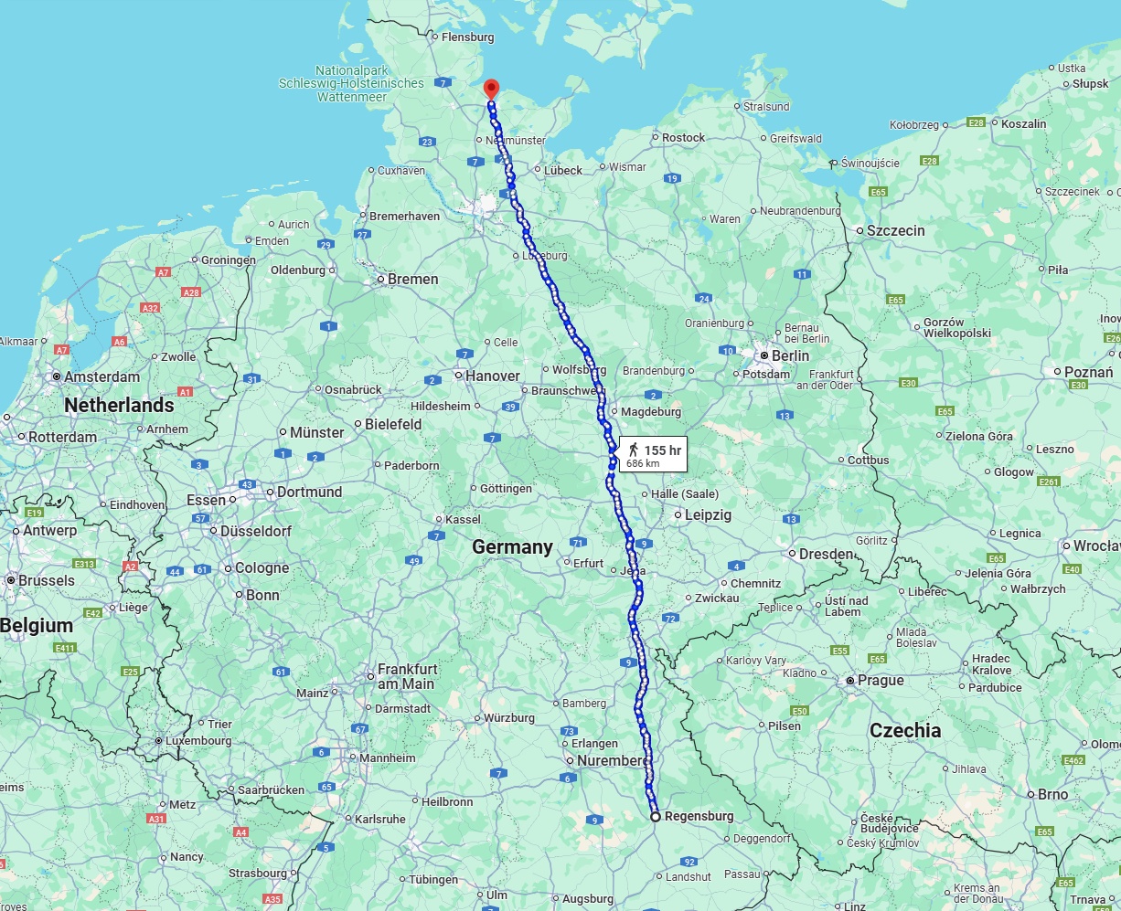 Anreise von Regensburg Zu Kiel Über 
