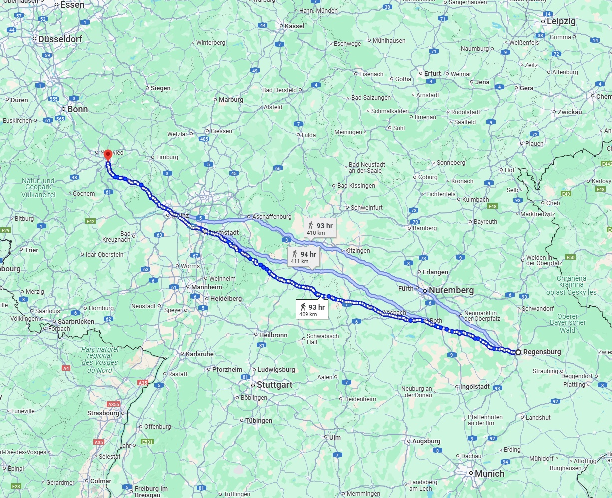 Anreise von Regensburg Zu Koblenz Über 