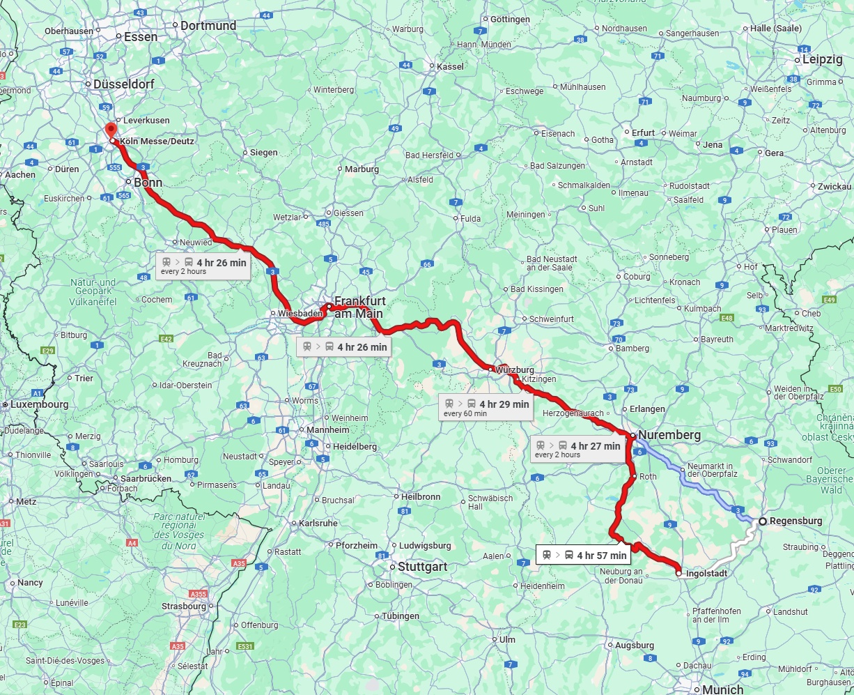 Anreise von Regensburg Zu Köln Über 