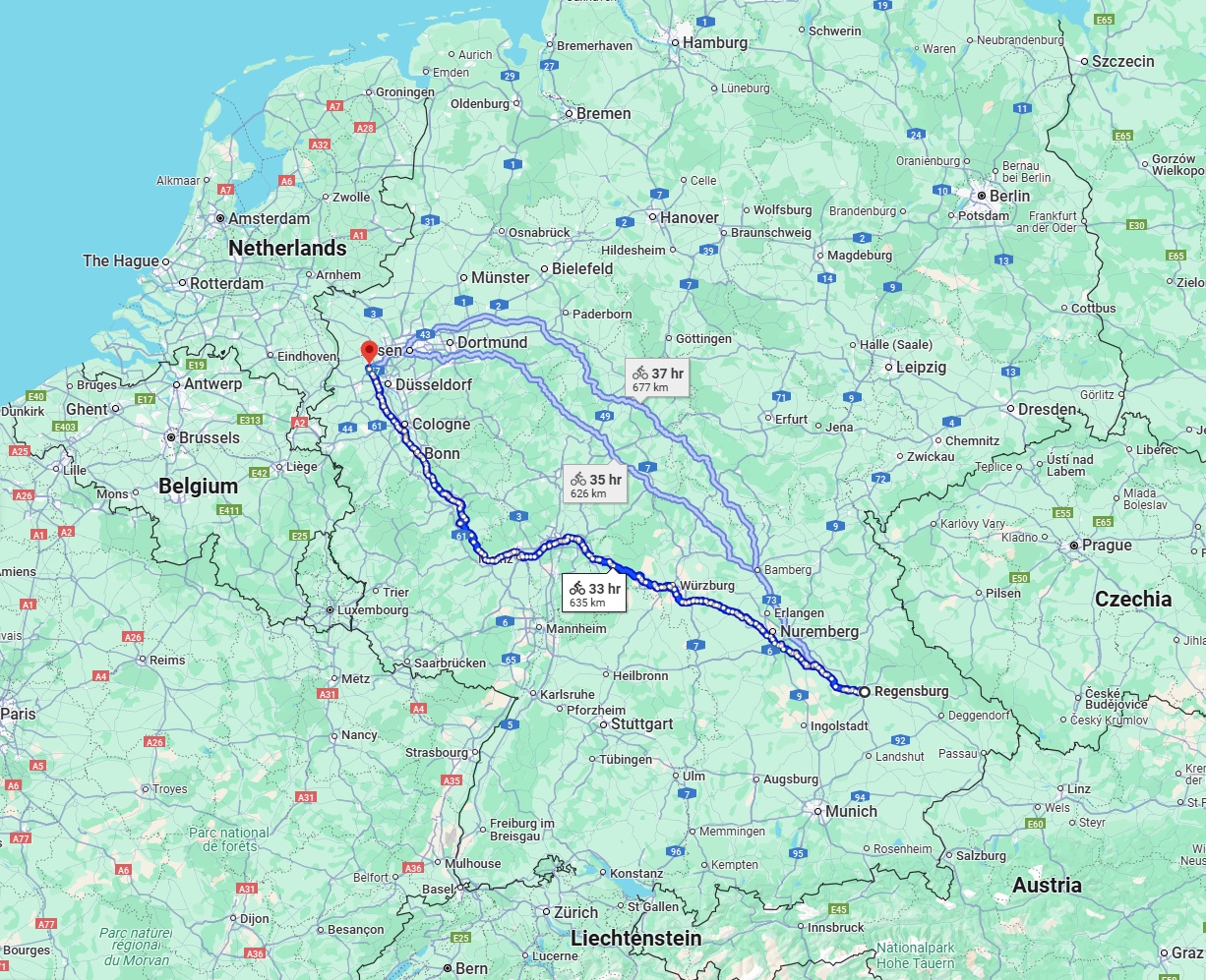 Anreise von Regensburg Zu Krefeld Über 